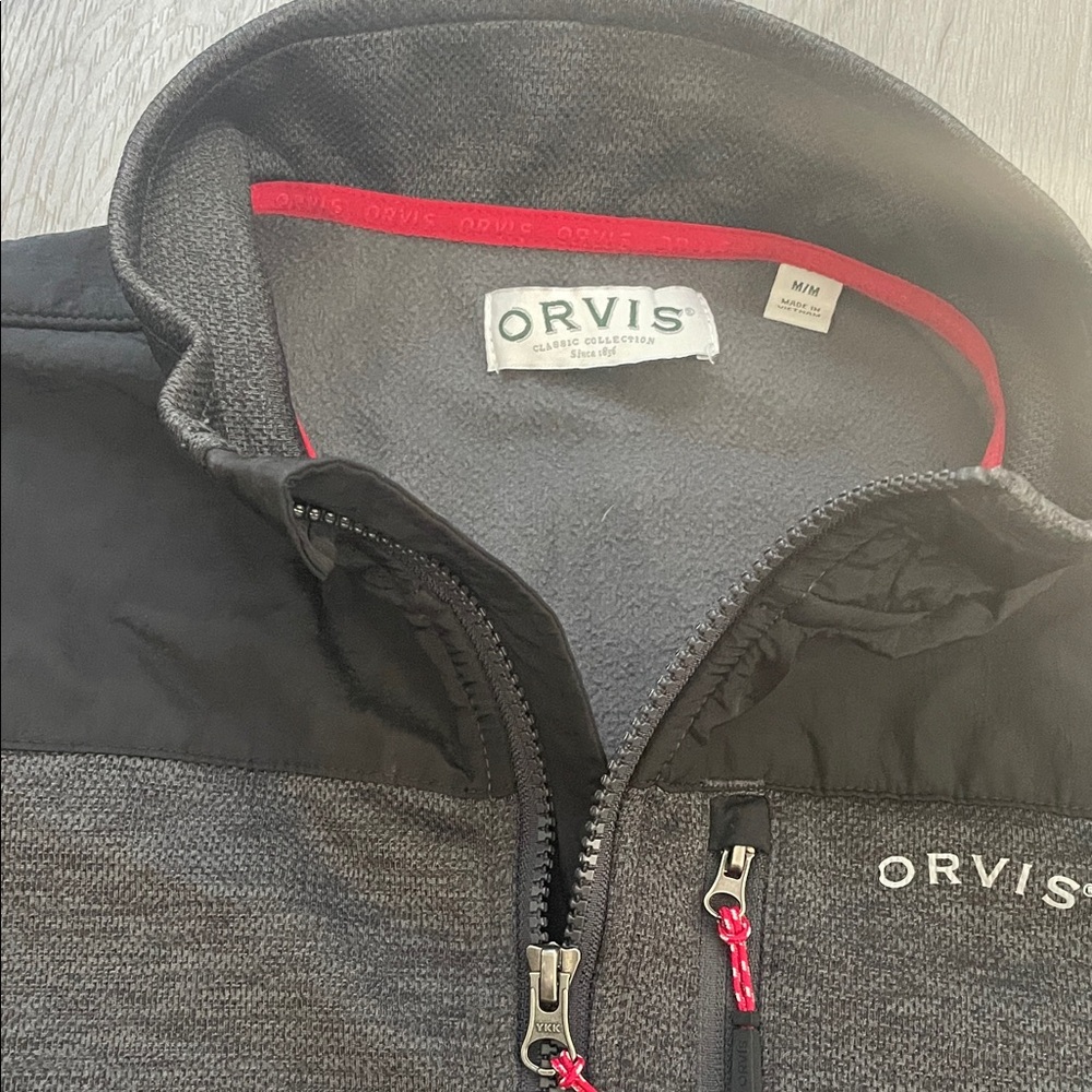 Orvis Charcoal and Black Fleece Jacket